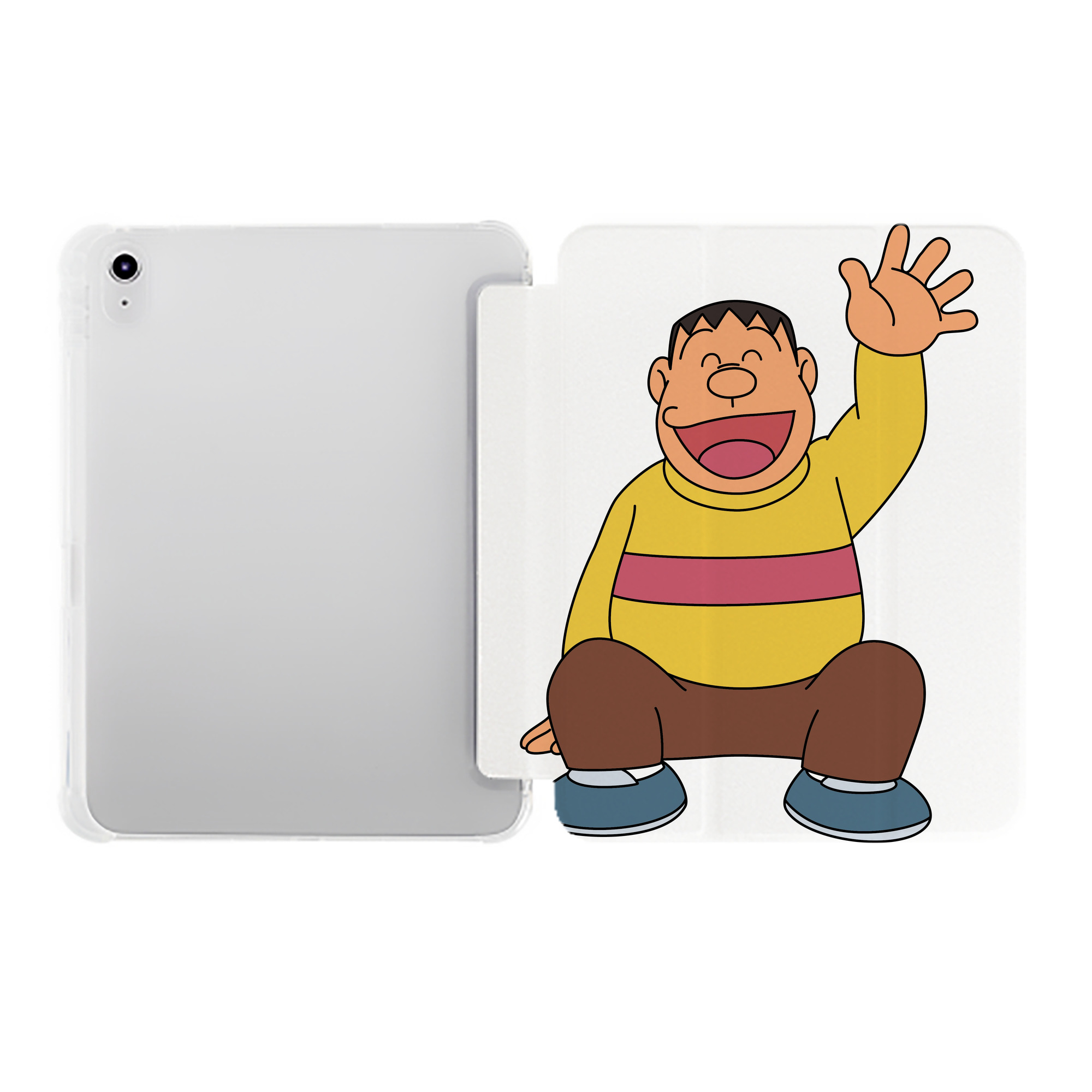 （画像用） ドラえもん 剛田武 Doraemon Gouta Takeshi IPad ケース ペン収納付き 三つ折りスタンド PUレザー×シリコン 対応機種9.5/10.5/10.9インチ